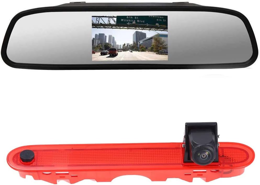 【4.3'' Rückspiegel Monitor + Rückfahrkamera Transpoter】HD Rückfahrkamera Set für Renault Kangoo II 2