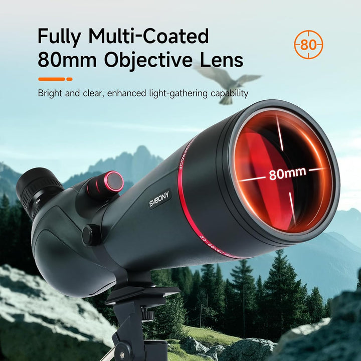Svbony SV406 20–60x80 mm Spektiv mit SC001 WiFi Kamera, HD FMC BAK4 mit Dual Focus mit Stativ Traget