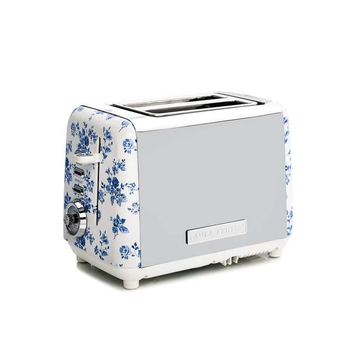 VQ Laura Ashley 2-Scheiben-Toaster mit einstellbaren Heiz-, Auftau- und Aufwärmmodi - Edelstahl Vint