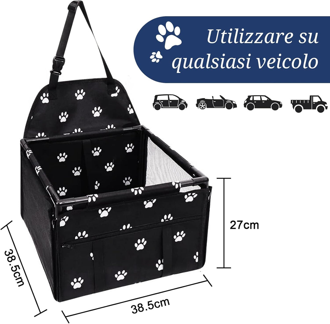 Extra Stabiler Hunde Autositz mit Sicherheitsgurt Auto Hundesitz für kleine bis mittlere Hunde Wasse
