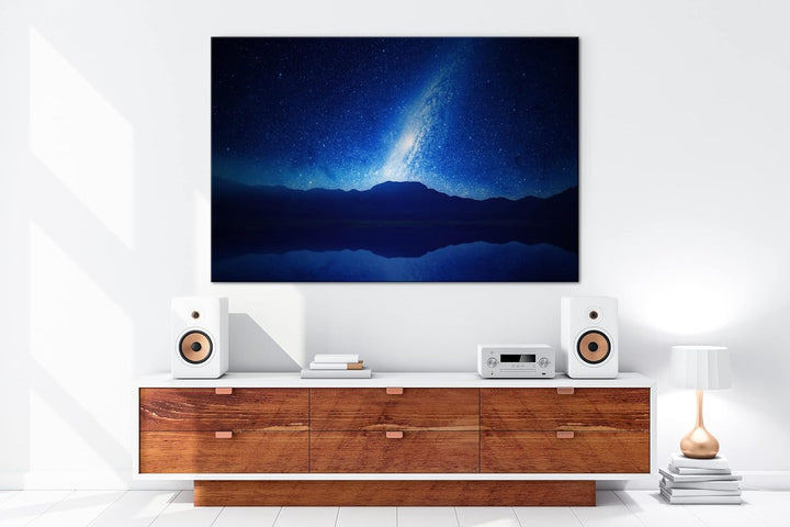 deyoli Erhellter Nachthimmel Format: 80x60 als Leinwandbild, Motiv fertig gerahmt auf Echtholzrahmen