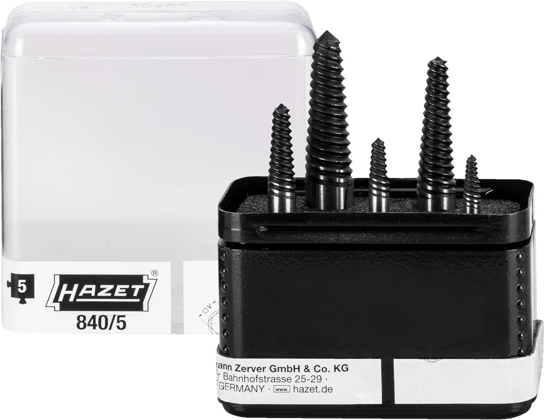 HAZET Schraubenausdreher-Satz 840/5 | 5-teilig in praktischem Kunststoff-Kasten | Made in Germany -
