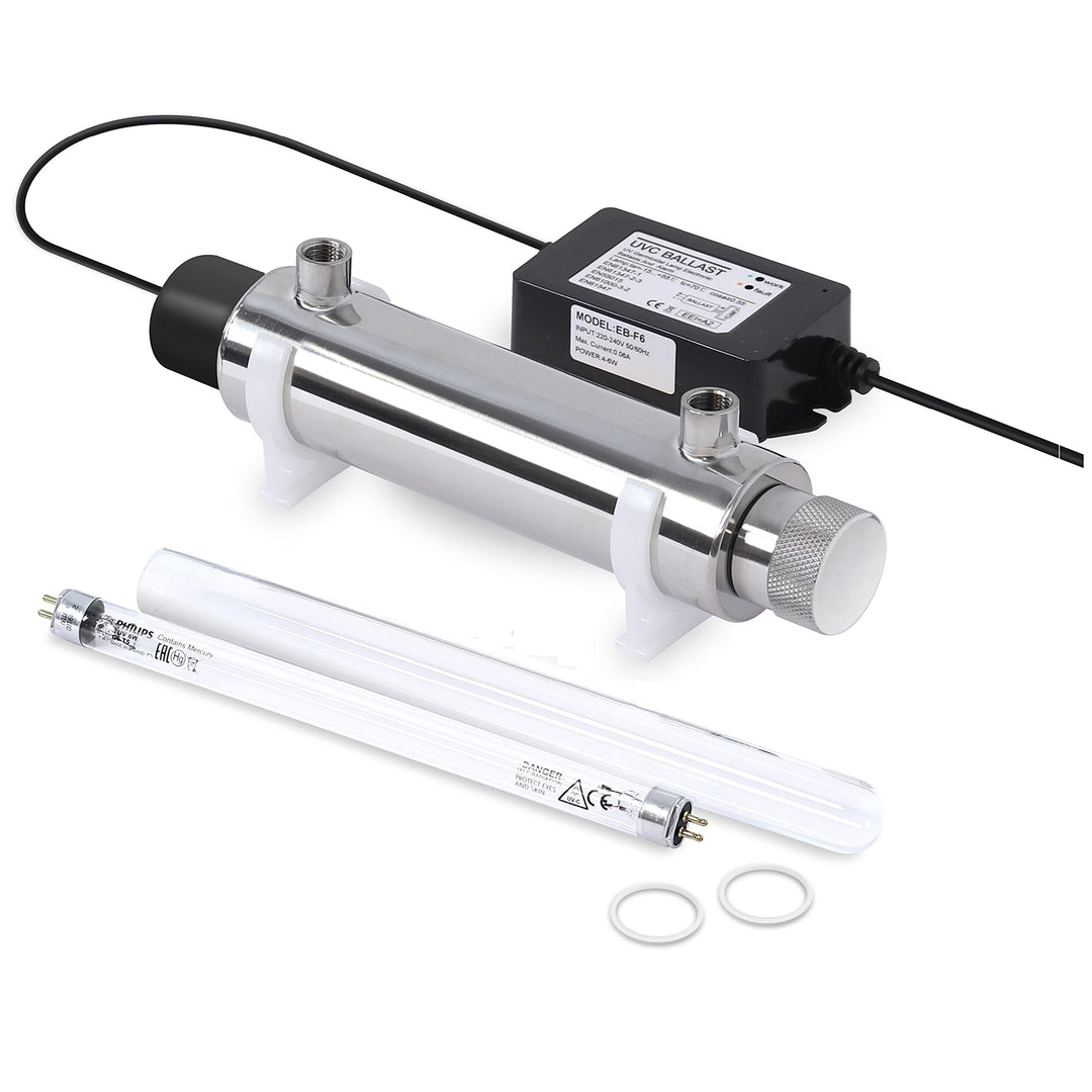 UV Anlage Wasserfilter Desinfektionsanlage mit UV Lampe 6 watt, Durchfluss 2l/min für Mikrofilteranl