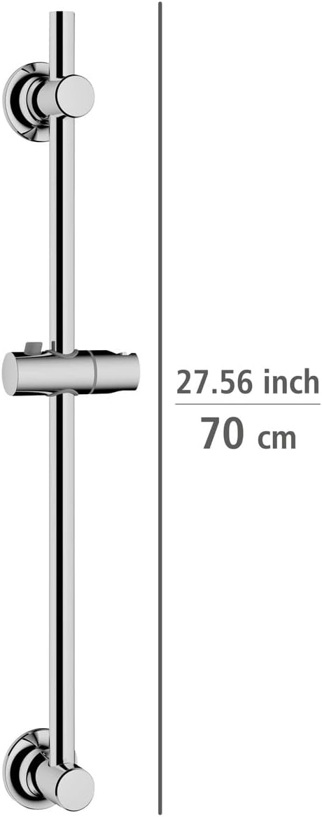 WENKO Duschstange ohne Bohren, Brausestange zur Befestigung mit Spezial-Klebepad, aus rostfreiem Ede