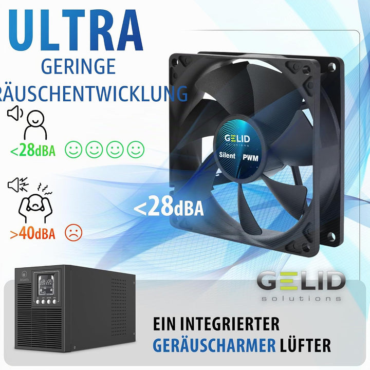 Atlantis A03-OP1002XLN UPS OnLine 88% Leiser unterbrechungsfreie Stromversorgung Server Doppelwandle
