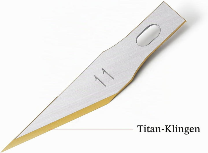 FOSHIO Bastelmesser Skalpell Set, Mini-Titan-Skalpellmesser mit Softgriff inklusive, mit 10 Titan-Er