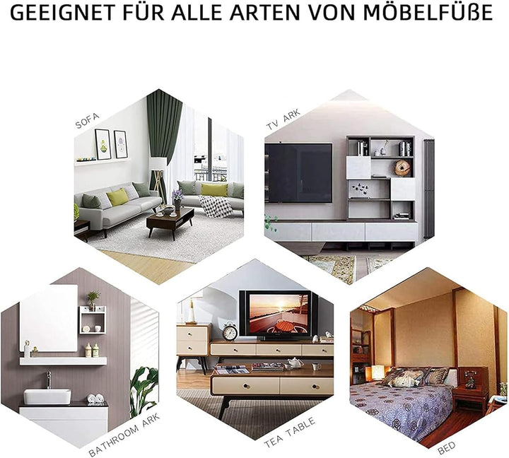 4 Stück Ersatz Möbelfüsse Metall, 6" / 15cm Schwarz Möbelfüsse, DIY Möbel Füsse Tischbeine Schrankfü