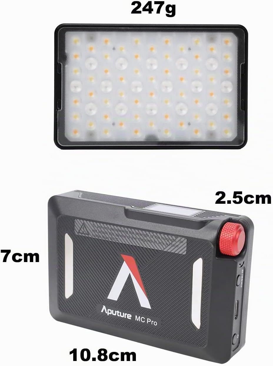 Aputure MC Pro RGBWW LED-Kamera-Videoleuchte, Temperatur 2000K-10000K, unterstützt magnetische Anzie
