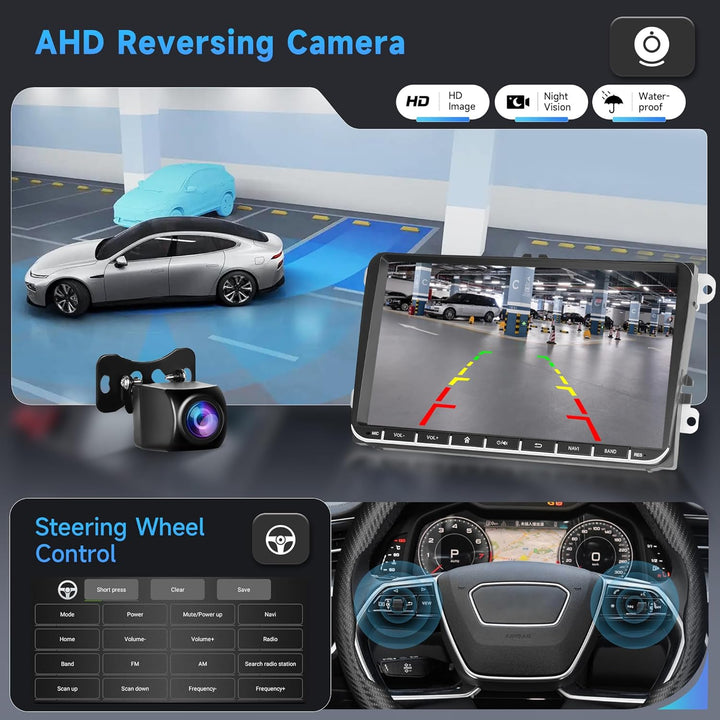 2G+64G Android 15 Autoradio für VW Golf 5 6 Passat Jetta Caddy EOS T5 Tiguan Touran CC Polo 9 Zoll H