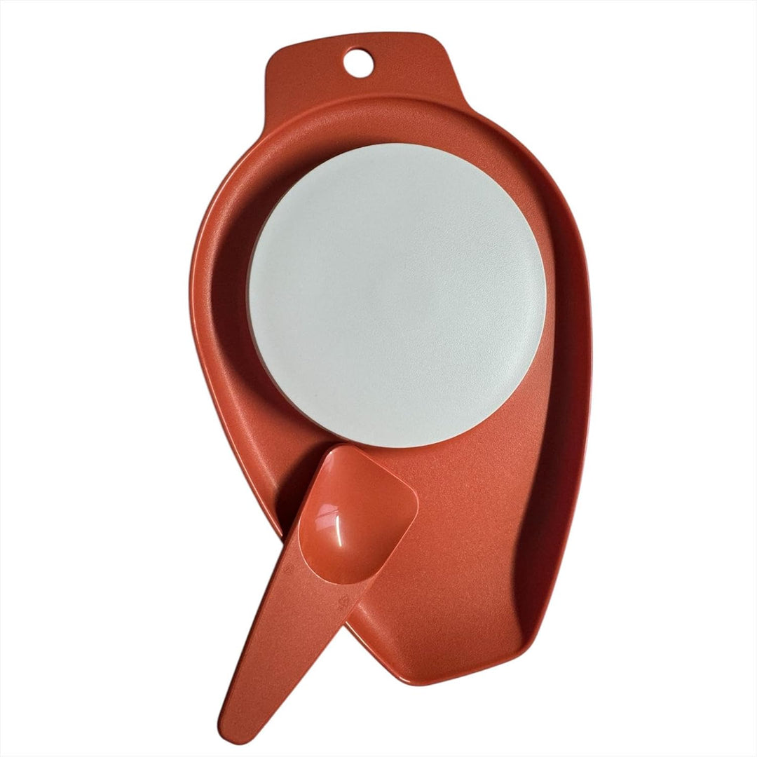 Tupperware Schneidebrett Mamsell mit Spatel Tapferes Helferlein Orange kleines Brett Brettchen Obst