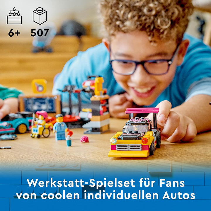 LEGO 60389 City Autowerkstatt, Mechaniker-Spielzeug-Werkstatt mit individuell gestaltbaren Spielzeug