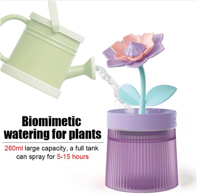 Mini Luftbefeuchter, 260ml, Schreibtisch Luftbefeuchter in Blumenform, 2 Sprühmodi, Automatische Abs