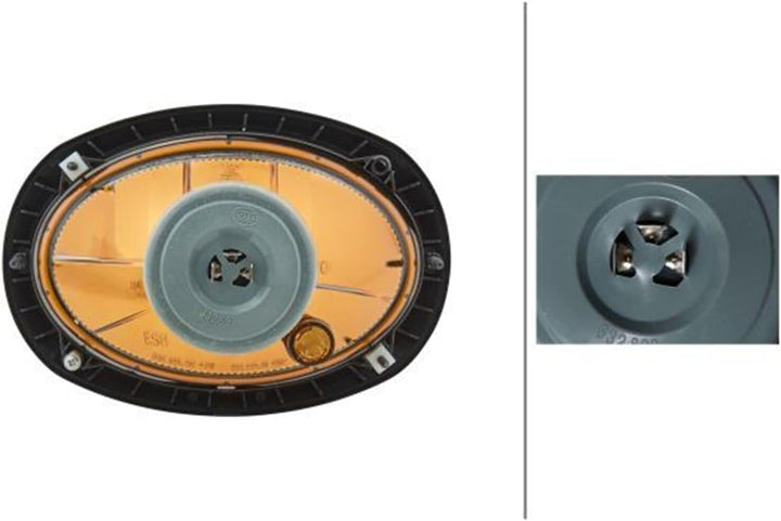 HELLA - Halogen-Hauptscheinwerfer - Oval 120 - 12V - oval - Referenzzahl: 12.5 - Einbau - glasklare