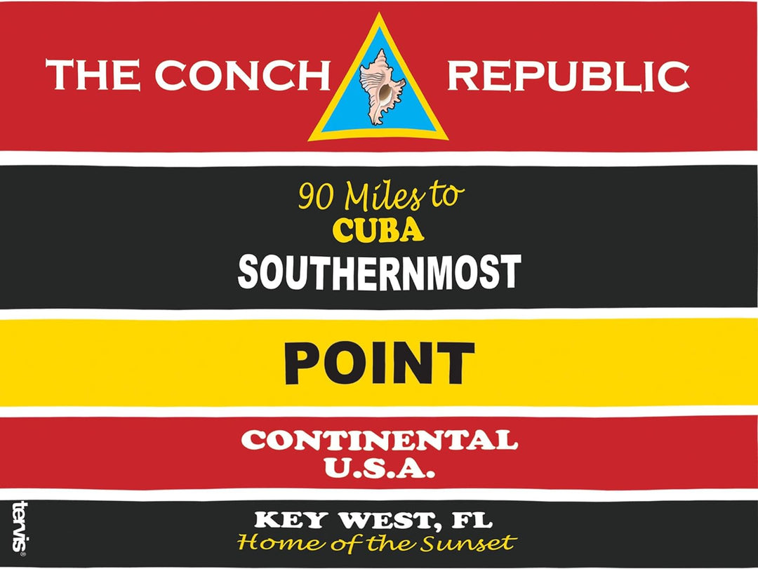 Tervis 1066807 Florida - Southernmost Point Boje Isolierbecher mit Umhüllung und schwarzem Deckel, T
