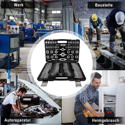 AUFUN Gewindeschneider set 110 tlg. Gewindebohrer Satz M2-M18 Gewindeschneidsatz Schneider Bohrer au