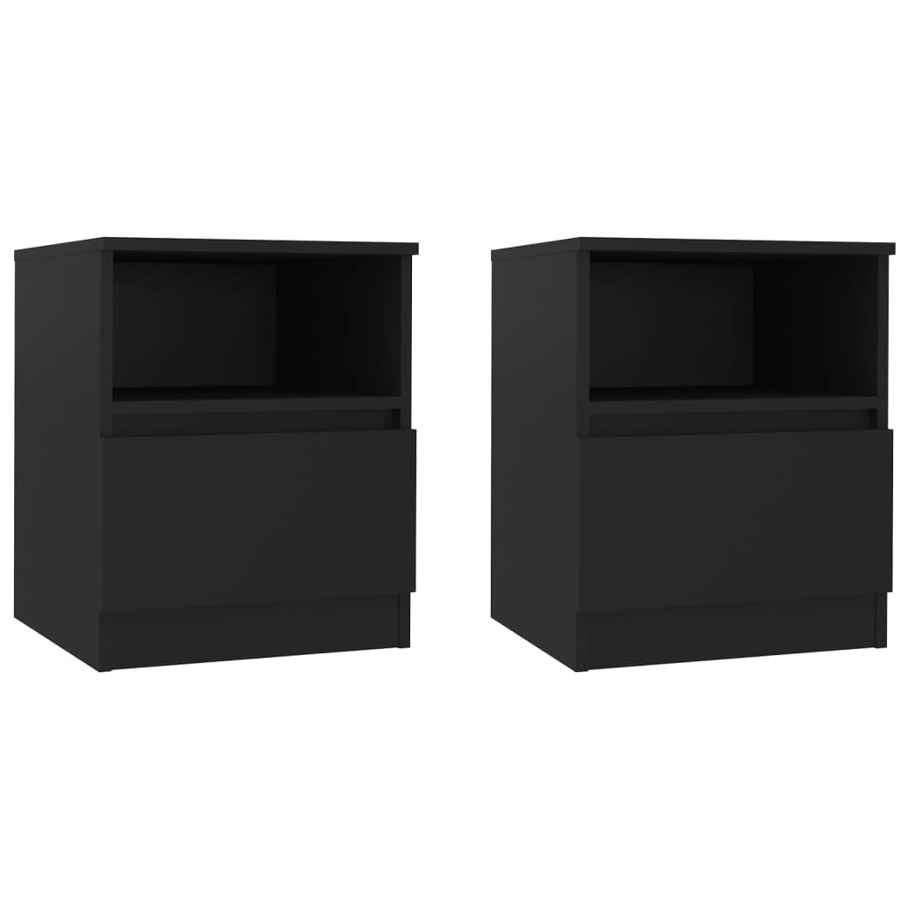 vidaXL 2X Nachttisch 1 Schublade 1 Ablage Nachtschrank Nachtkommode Nachtkonsole Schlafzimmer Schran