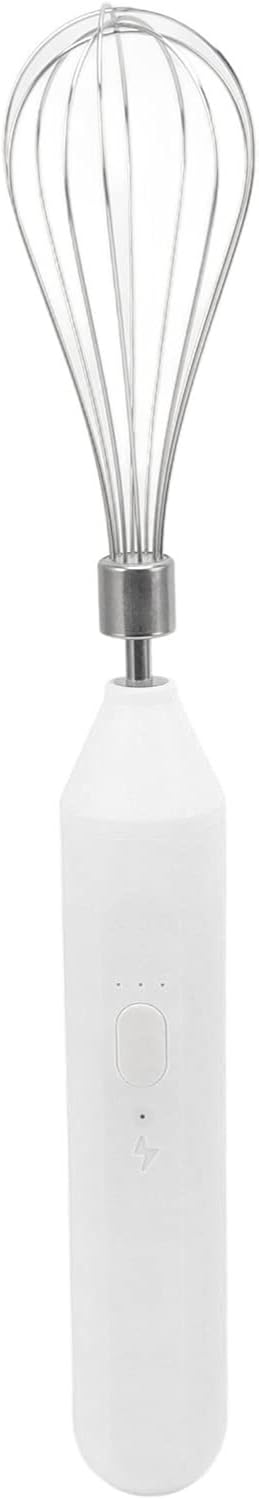 Handheld USB Lade Elektrische Schneebesen Tragbare Edelstahl Milchaufschäumer Küche Bar Liefert (Wei