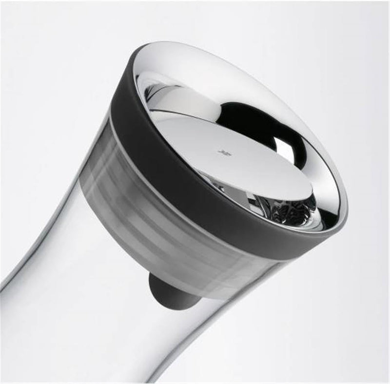 WMF Basic Wasserkaraffe 0,75l Höhe 23,7cm Glaskaraffe Karaffe CloseUp-Verschluss schwarz Glas Cromar