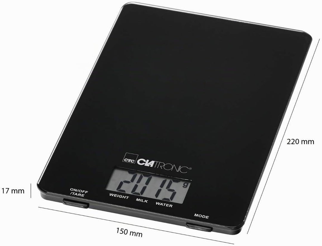 Clatronic Küchenwaage | Messbereich bis zu 5000 g | 1 g-Schritte | Tara-Funktion | Backen | Kochen |
