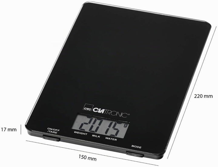Clatronic Küchenwaage | Messbereich bis zu 5000 g | 1 g-Schritte | Tara-Funktion | Backen | Kochen |
