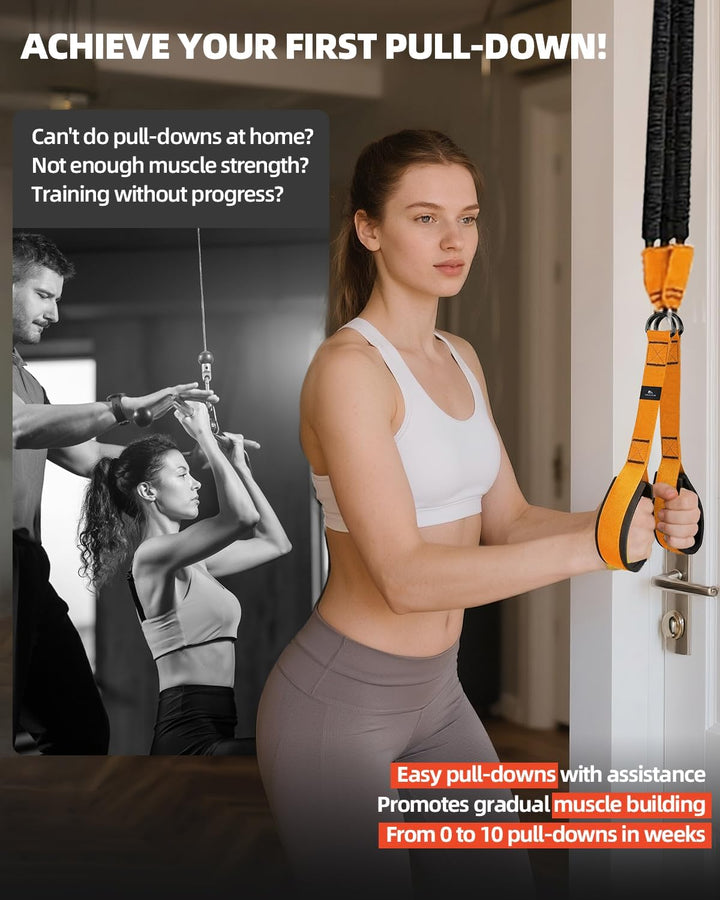 Abahub Trizeps Band Set mit Türanker Verstellbar Tricep Pull Down Fitnessband für Zuhause, Armtraini