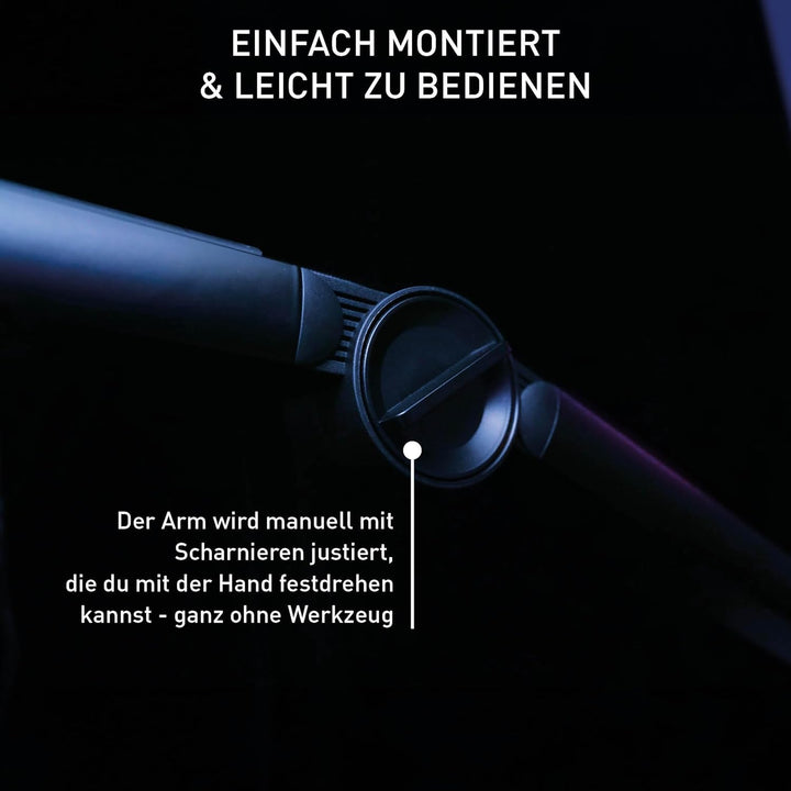 CHERRY XTRFY NGALE BOOM ARM, Robuster Mikrofonarm aus Aluminium, Integriertes Kabelmanagement, 3/8 Z