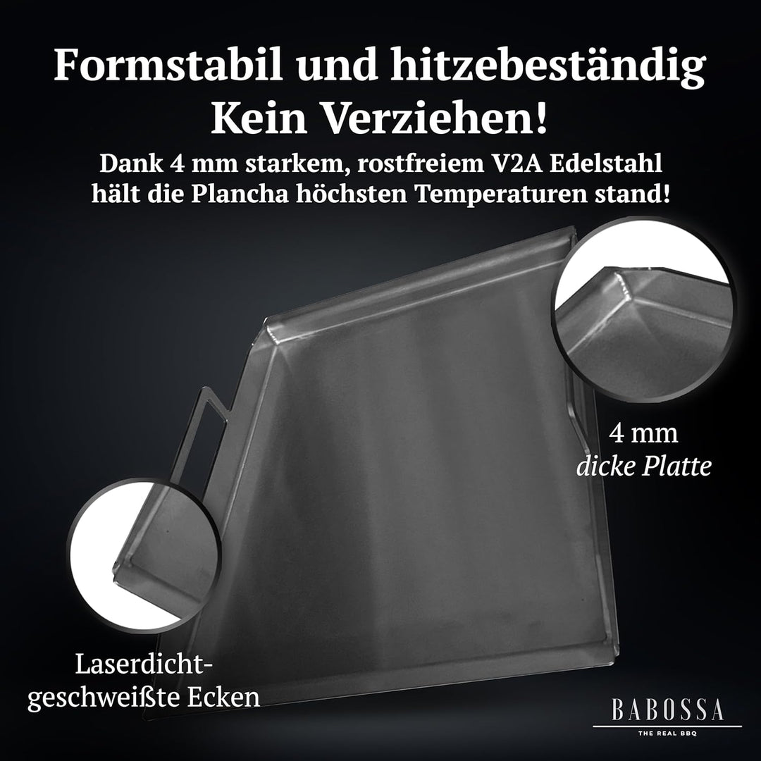 BABOSSA Premium Einsatzpfanne/Plancha kompatibel mit allen Napoleon Rogue Modellen | 44.9x27.4cm | M