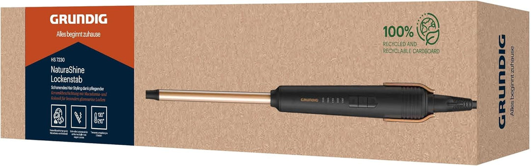 GRUNDIG NaturaShine HS 7230 Lockenstab, Hairstyler, 10 mm Durchmesser, Keramikbeschichtung mit Macad