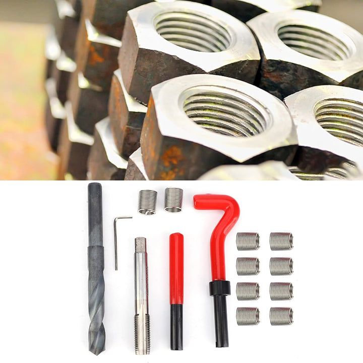 15 Stück Gewindeeinsätze M14x1.5 Innengewinde Reparatur Zubehör Sortiment Kit Bohren Helicoil Repara