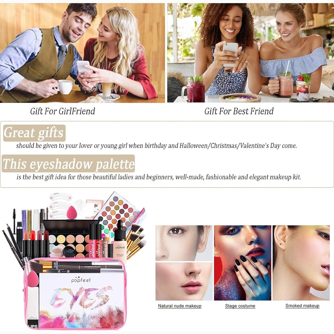 BrilliantDay Mehrzweck Make-up-Set All-in-One Make-up-Geschenkset Kosmetik-Palette Starter Kit Lipgl