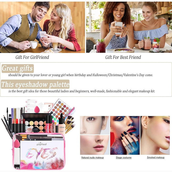 BrilliantDay Mehrzweck Make-up-Set All-in-One Make-up-Geschenkset Kosmetik-Palette Starter Kit Lipgl