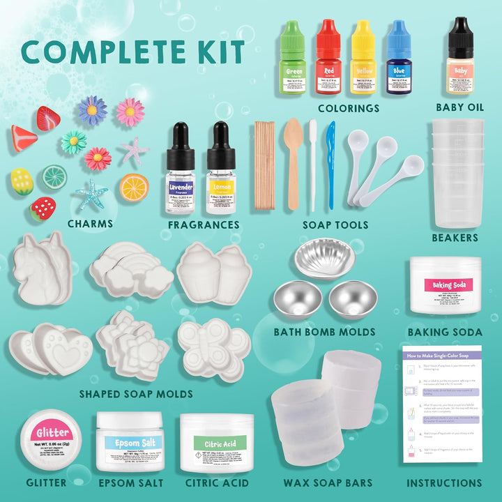 Klever Kits DIY Seife Selber Machen Set Kinder 6+ Jahre,Make Your Einhorn Seifenherstellung,STEM-Wis