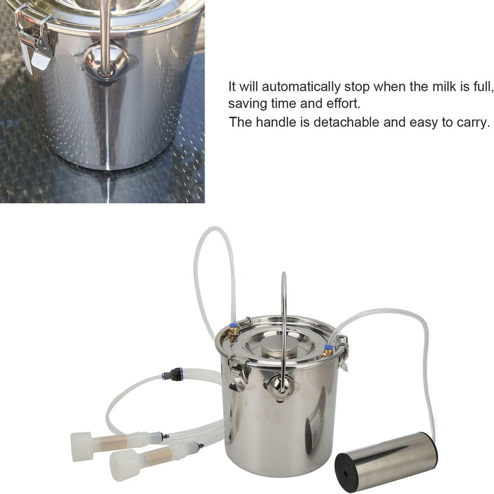Gaeirt Viehmelkmaschine, 100 - 240 V, geruchlos, 7 l, Ziegenmelkmaschine, Eimer aus Edelstahl 304, H