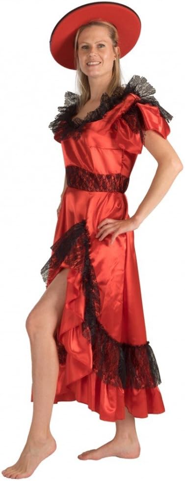 Krause & Sohn Kostüm Mrs. Andalusia Kleid rot/schwarz gepunktet Spanierin Flamenco Argentinien (36)
