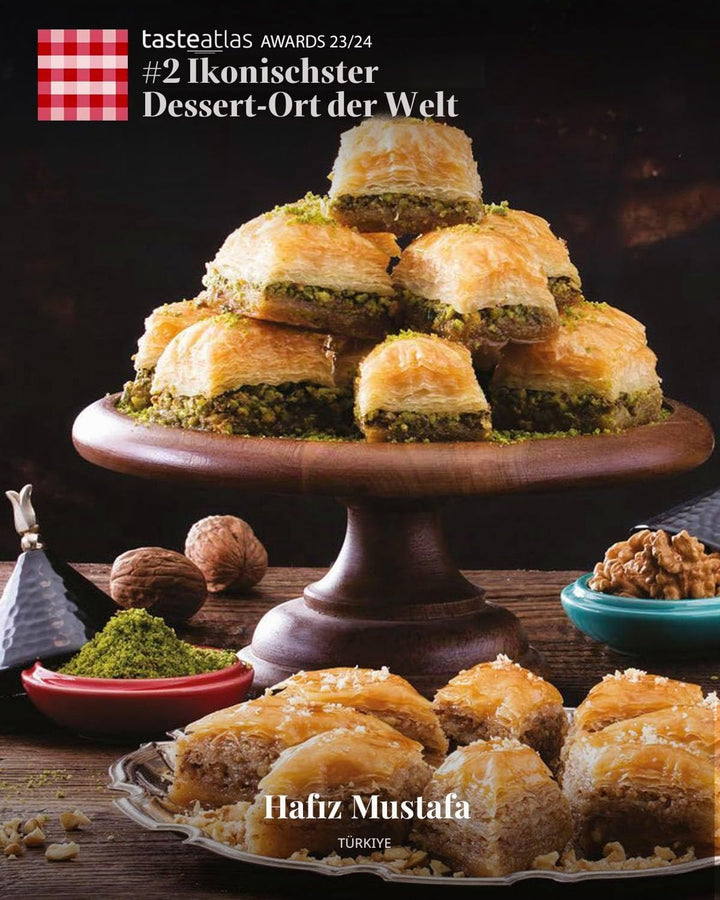 Hafiz Mustafa 1864 Istanbul Baklava Gebäckdose – Gebackene Baklava Dessertsnacks aus frischen Phyllo