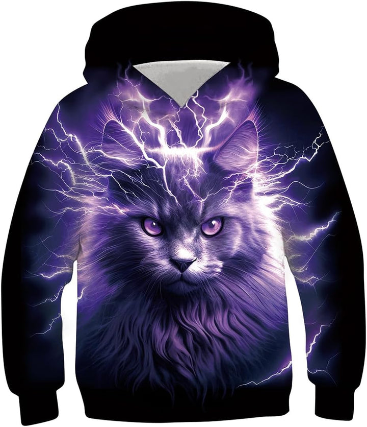 Fanient Kinder Junge Mädchen Hoodies 3D Drucken lebendige Tier Cartoon Grafik Sweatshirt Tasche Pull