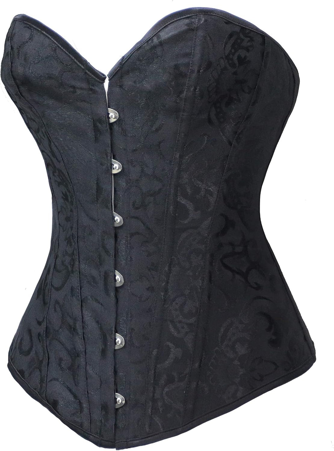 Bslingerie® Damen Brocade Bustier Korsagen XXL Schwarz, XXL Schwarz