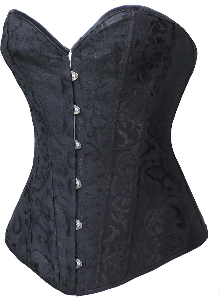Bslingerie® Damen Brocade Bustier Korsagen XXL Schwarz, XXL Schwarz