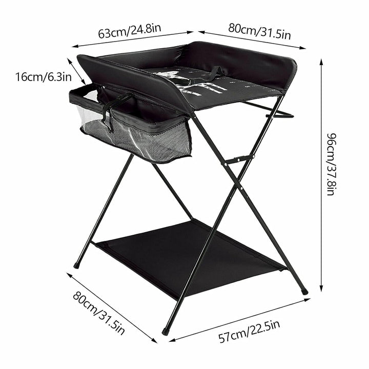 Klappbare Wickelkommode höhenverstellbar Klappwickeltisch mit/ohne Rollen, Mobile Wickeltisch mit Wi