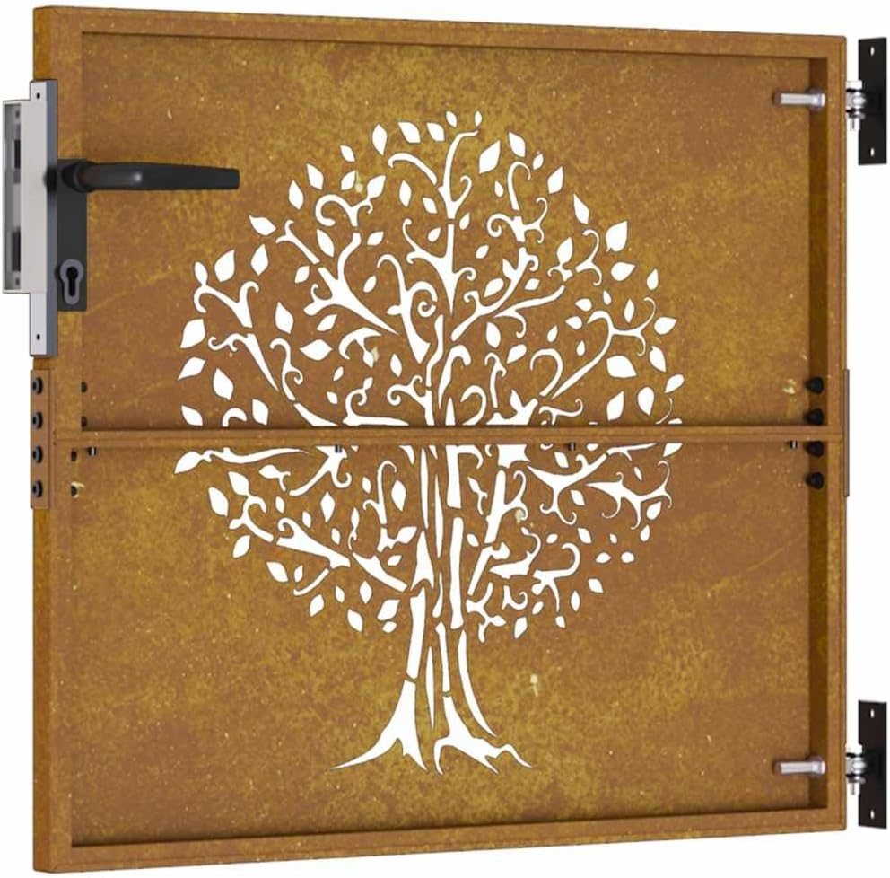 vidaXL Gartentor, Gartentür mit Bambus-Design, Abschliessbar Hoftor Eingangstor für Garten Terrasse,