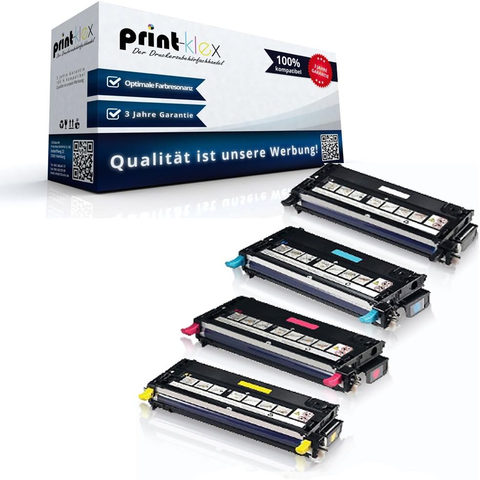 4X Print-Klex Jumbo XXL Tonerkartuschen kompatibel für Dell 3110cn 3115cn 59310170 59310169 59310166