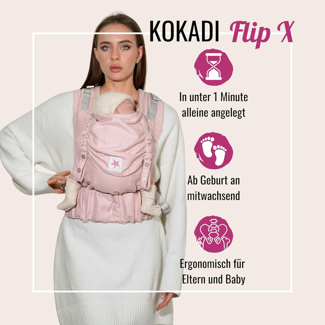 KOKADI Babytrage Flip X Heart2Heart Rosé - Grösse: Babysize