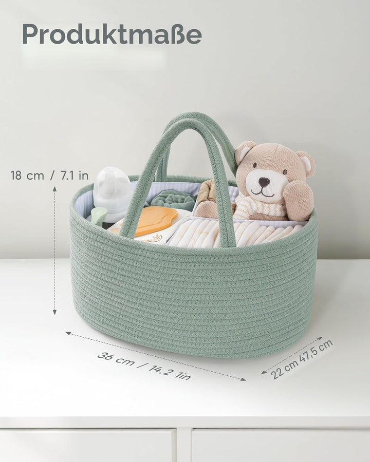 Maliton Wickeltisch Organizer，Baby Organizer Korb，Aufbewahrungskorb für den Wickeltisch，Windel Caddy