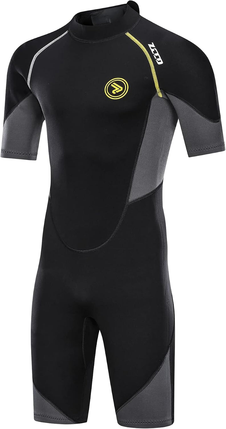 ZCCO Herren Shorty Neoprenanzüge 1,5 mm Premium Neopren-Reissverschluss Kurzarm zum Tauchen, Speerfi