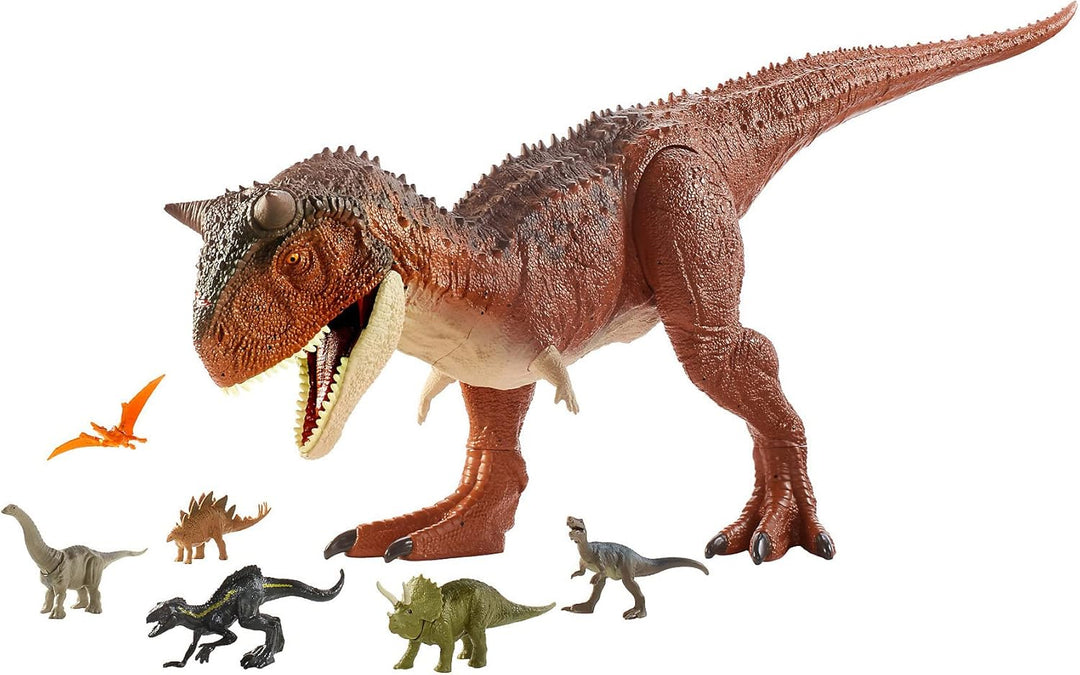 Jurassic World HBY86 - Riesendino Carnotaurus Toro-Dinosaurier-Actionfigur, Dinosaurier Spielzeug ab