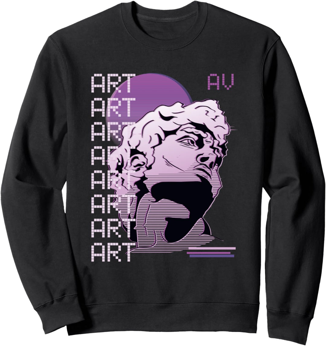 Vaporwave Kunst Statue Skulptur Japanisch 80er Retro Grafik Sweatshirt