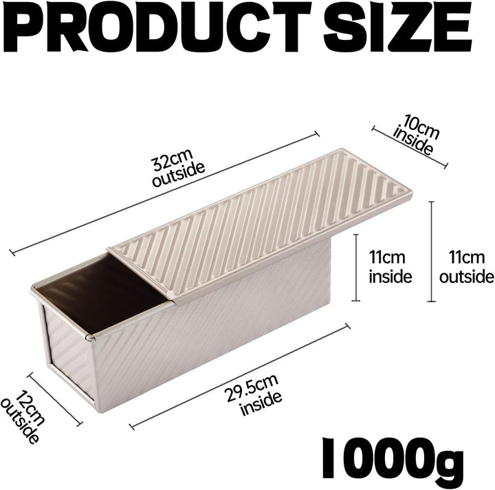 1000g Toastbrot Backform Mit Deckel, Kastenform Kuchen Rechteckig Kuchenform Eckig Kastenform Brot B