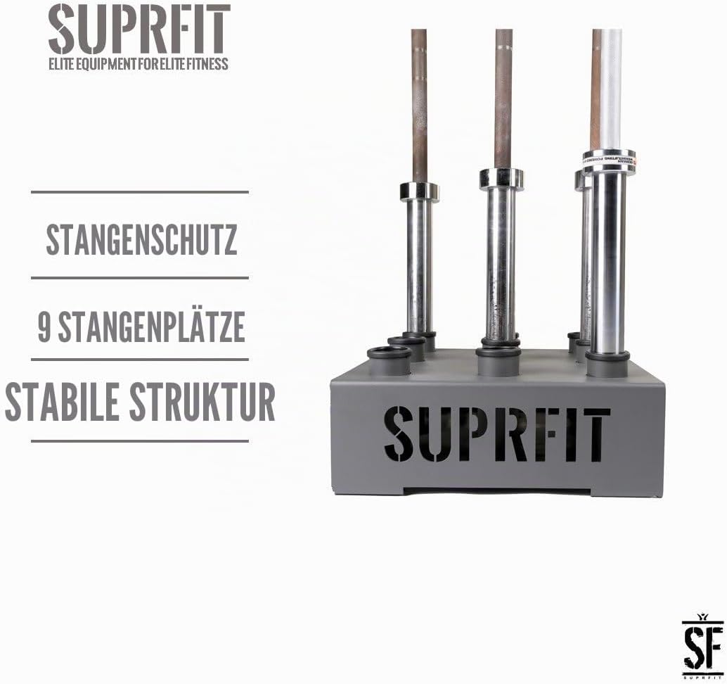 Suprfit Birger Hantelständer - vertikale Langhantelstangen Halterung für 9 Stangen, geeignet für Han