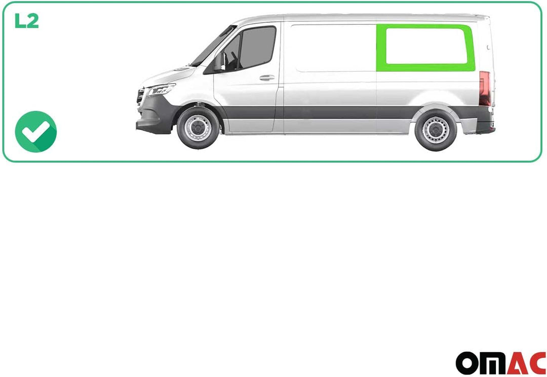OMAC Seitenfenster Auto Seitenscheibe kompatibel mit Mercedes Sprinter W906 2006-2013 Links L1 L2 |