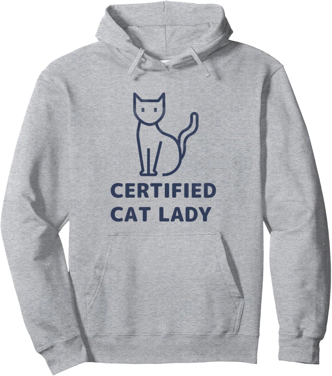 Funny Humor Certified Cat Lady Ich liebe Katzen Animal Print Pullover Hoodie